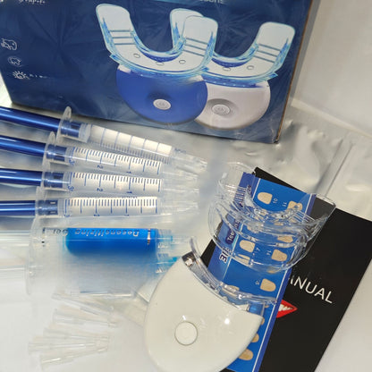 Teeth-whitening serum with a teeth-lighting lamp